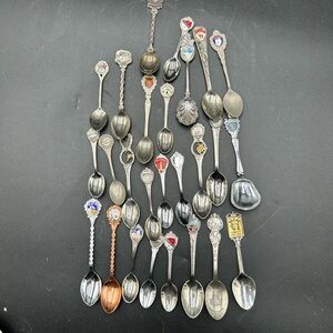 Vintage Collectible Souvenir Spoons Set approximately 25